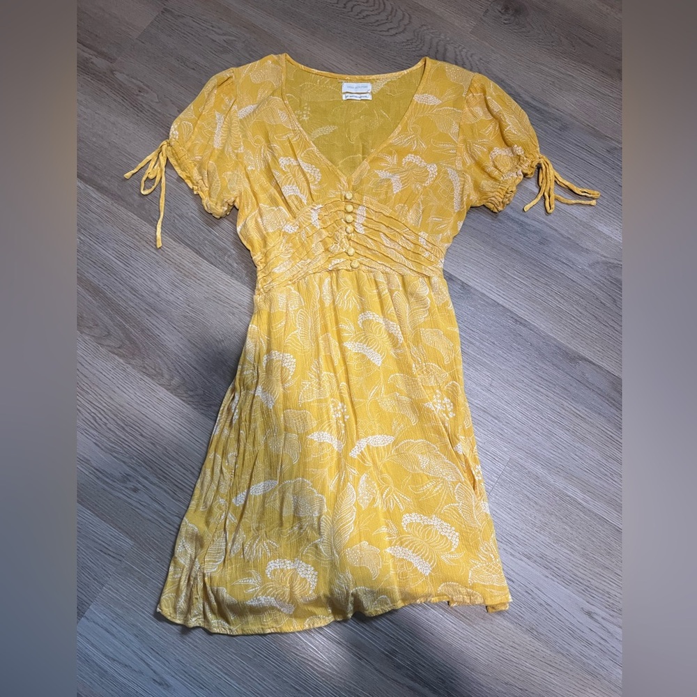 Urban Outfitters Yellow Floral Mini Dress